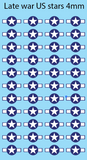 Decal - WW2 Aircraft US stars 4mm