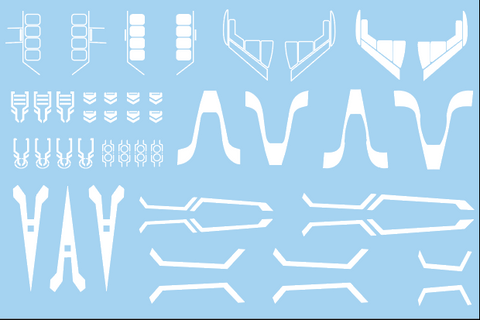 Decal - Space Fighter panels and markings - white
